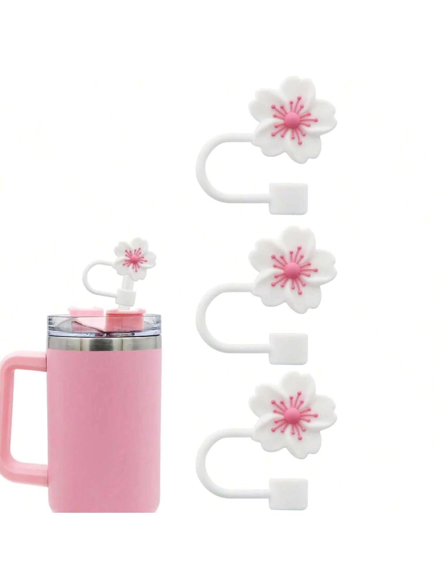 Flower Silicone Straw Covers (Cup not included)