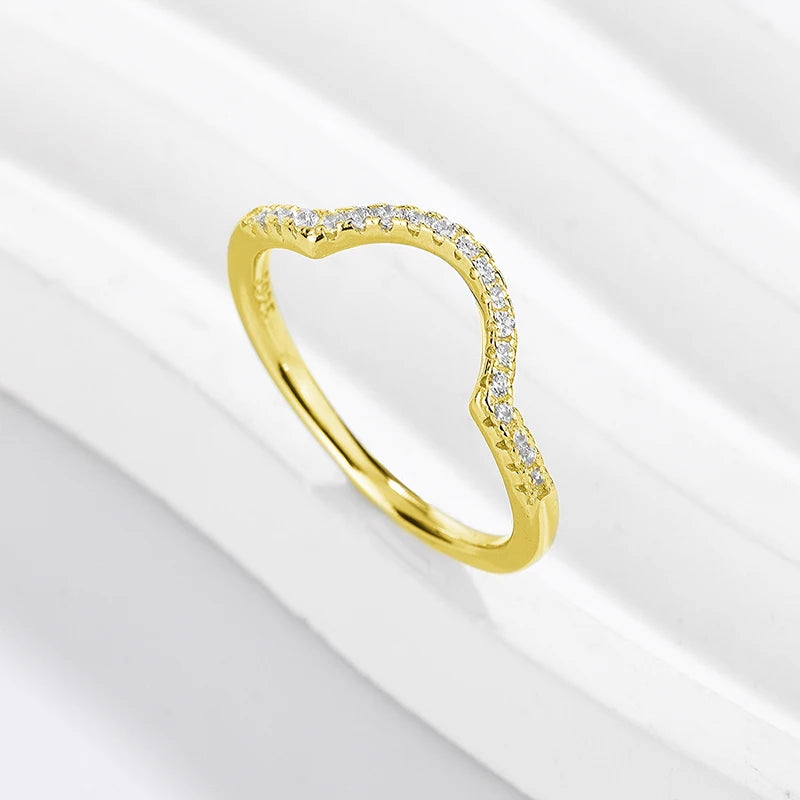 925 Sterling Silver 1.4mm Full Zircon Stackable Plain Ring