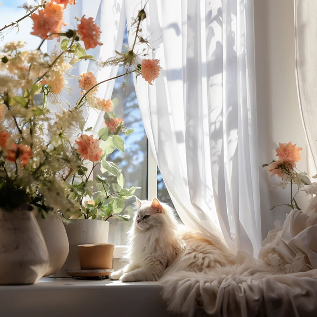 Shading Solid White Sheer Curtains