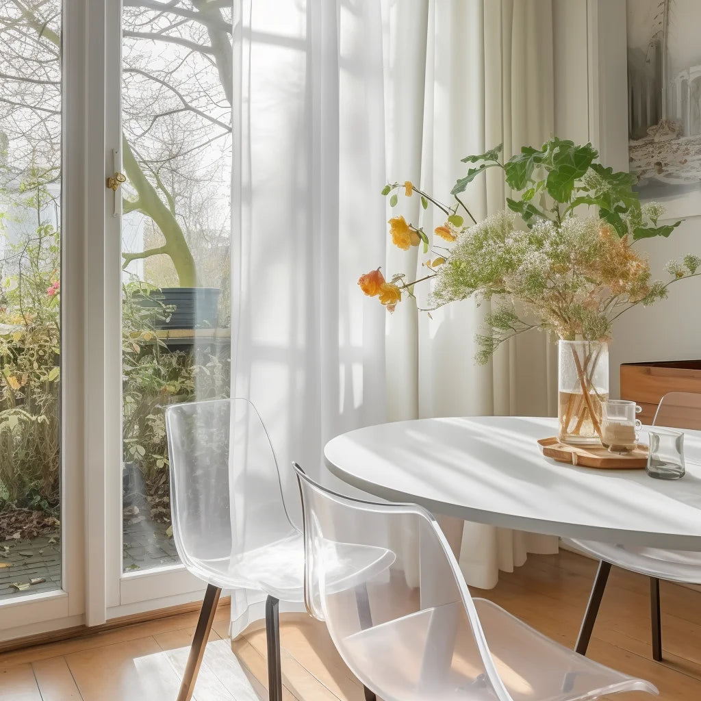 Shading Solid White Sheer Curtains