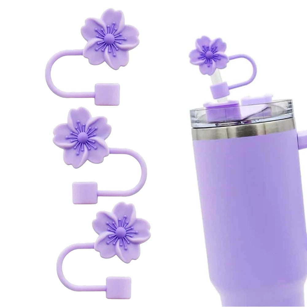 Flower Silicone Straw Covers (Cup not included)