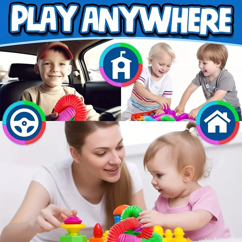 Colorful Pop Tubes Sensory Toys
