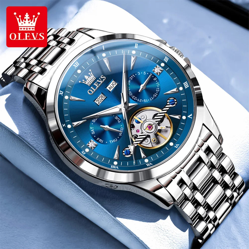 OLEVS 7091 Automatic Men's  Stainless Steel Waterproof Watch