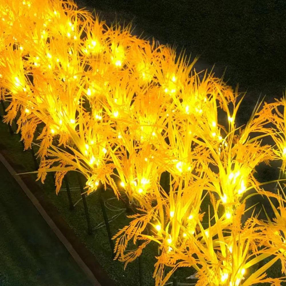 1PC 7Head Solar powered wheat ear ground mounted light