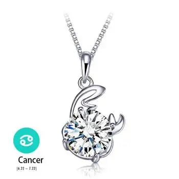Crystal zodiac signs Pendant Necklace