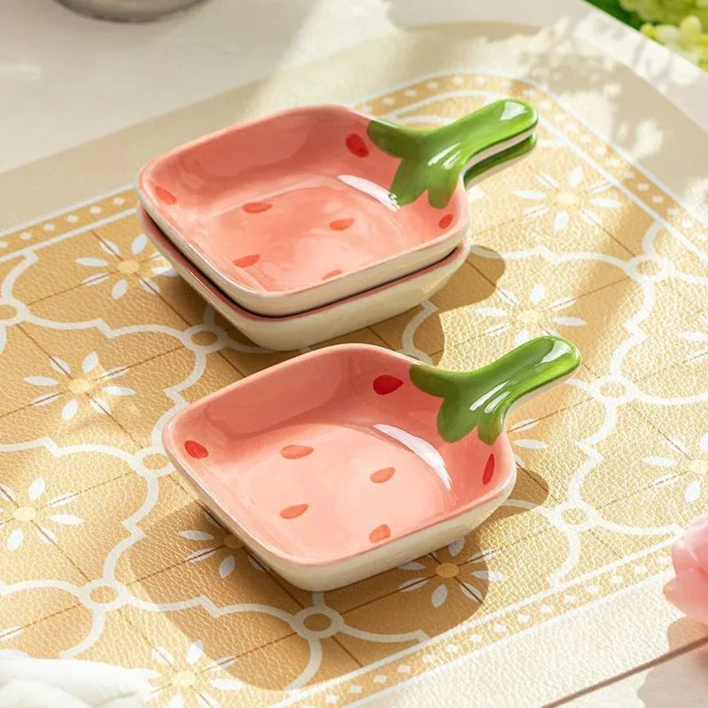 Strawberry Ceramic Snack Plate