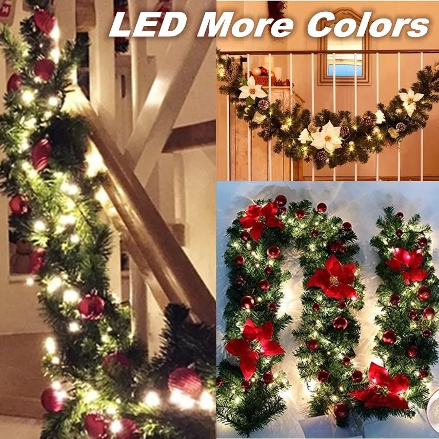 2.7M 5 Colors Christmas Decorations Garland with Rattan Lights