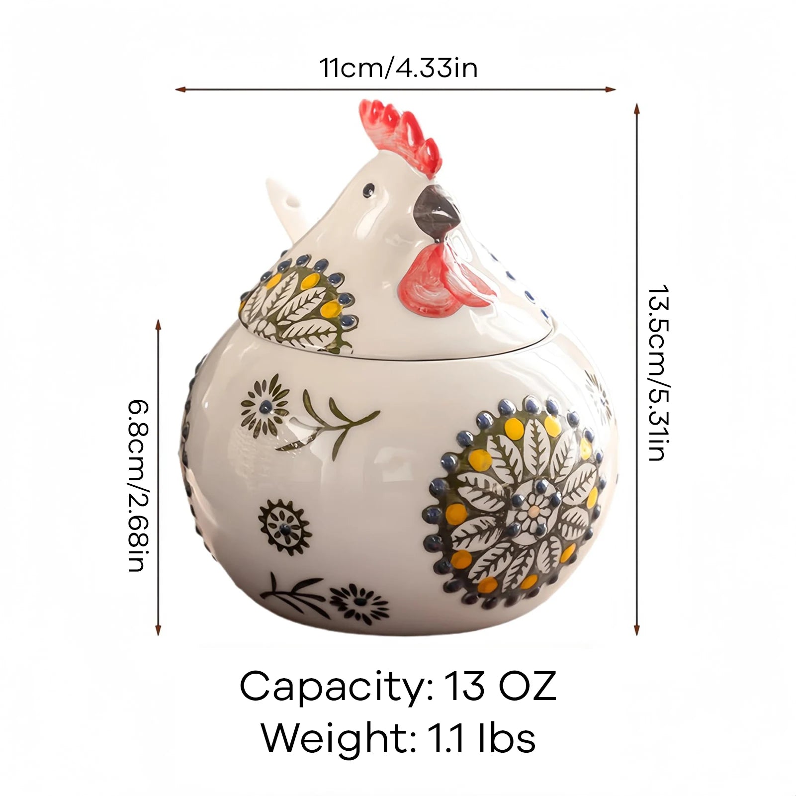 Ceramic Seasoning Storage Jar with Hen Shape