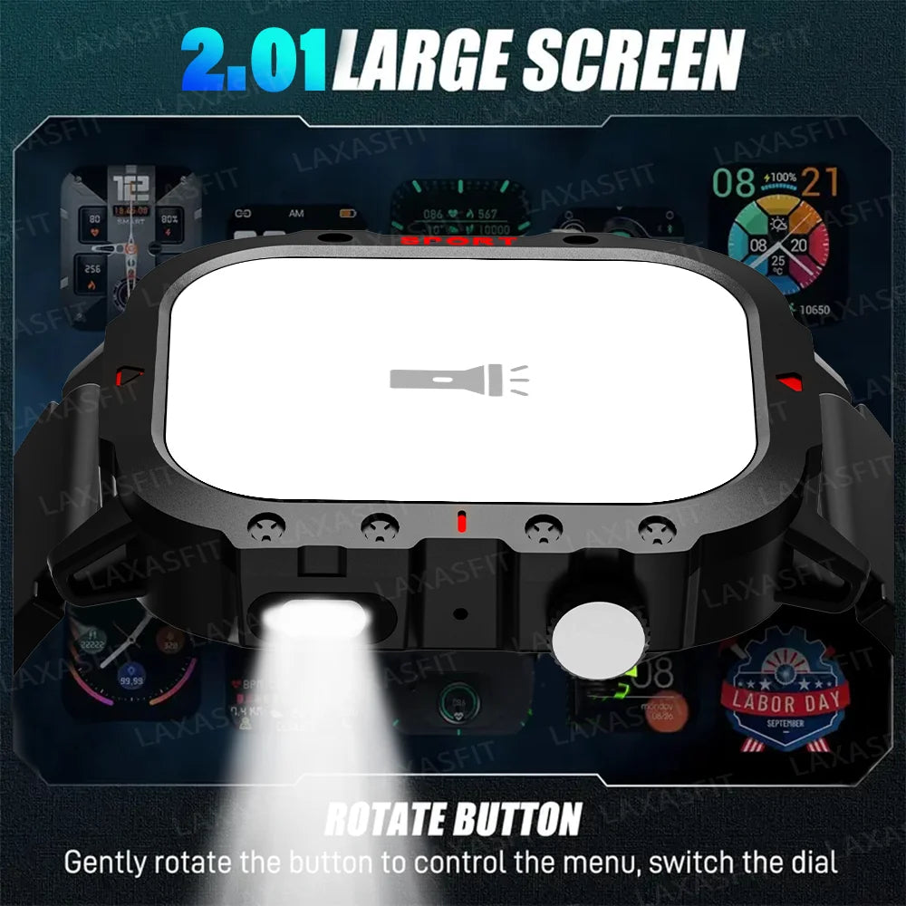 LAXASFIT LED Flashlight Smart Watch