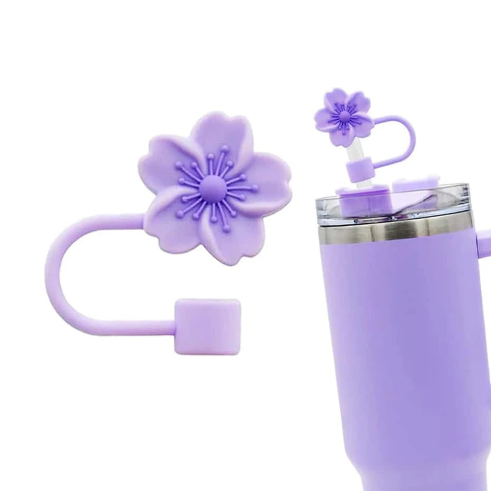 Flower Silicone Straw Covers (Cup not included)