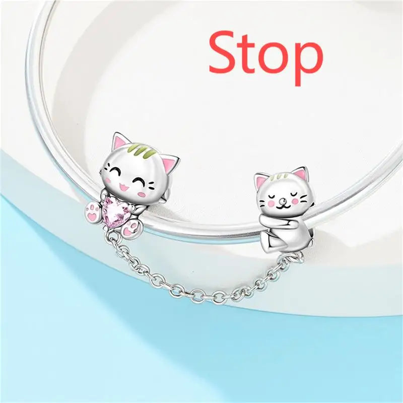 925 Sterling Silver June Birthstone Heart Beads & Sun And Moon Medal Pendant