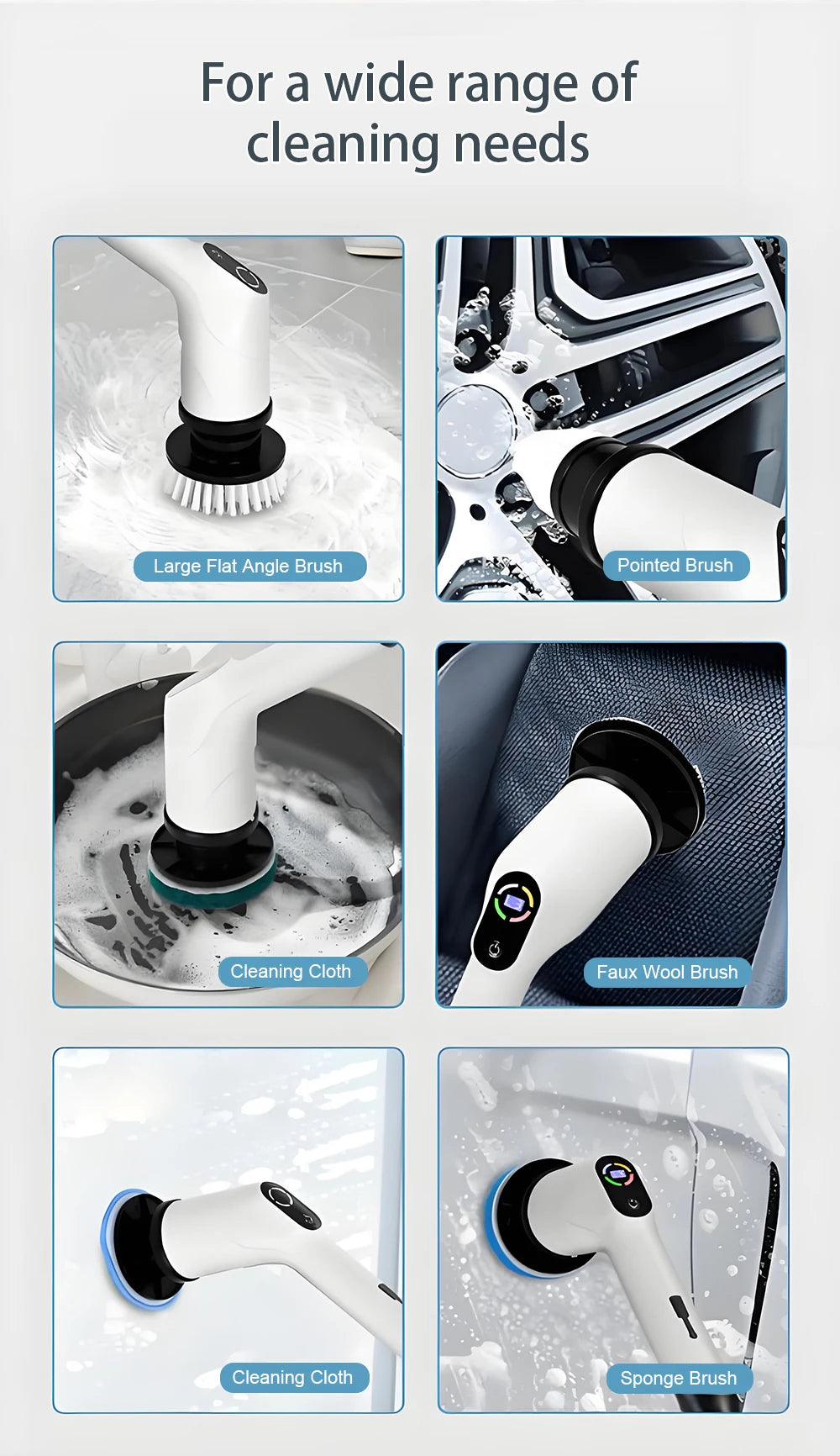 Electric Multifunctional Handheld Cleaning Brush