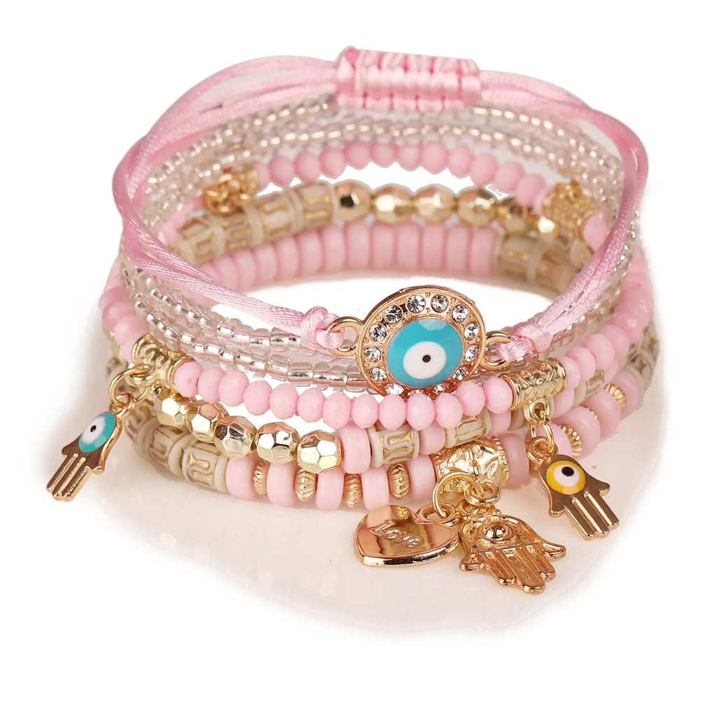 6Pcs/set Bohemian Evil Eye Bracelet Set