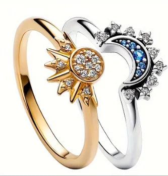 Sun and Moon Stackable ring