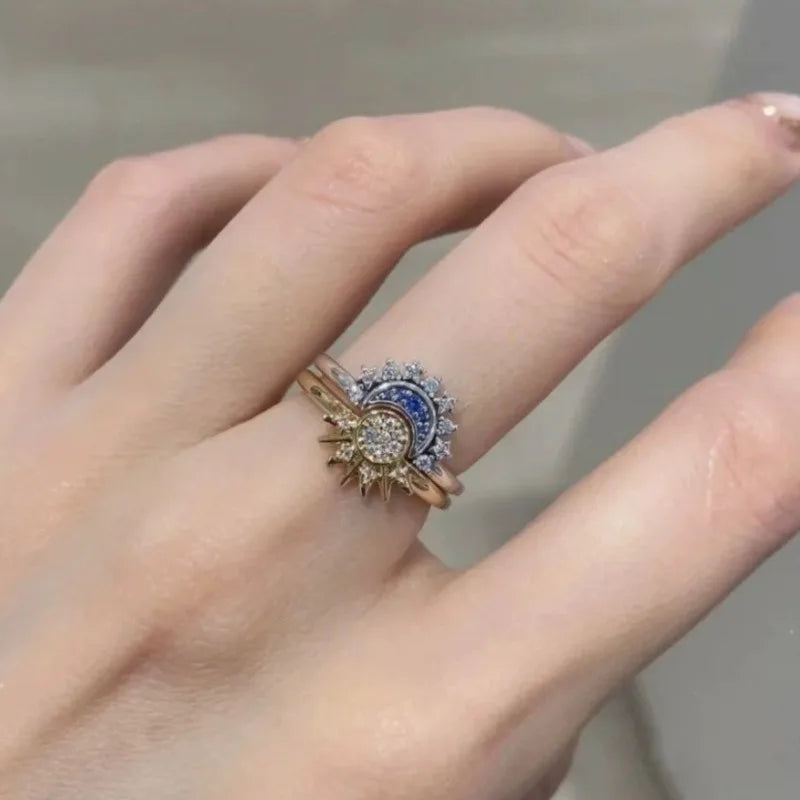 Sun and Moon Stackable ring