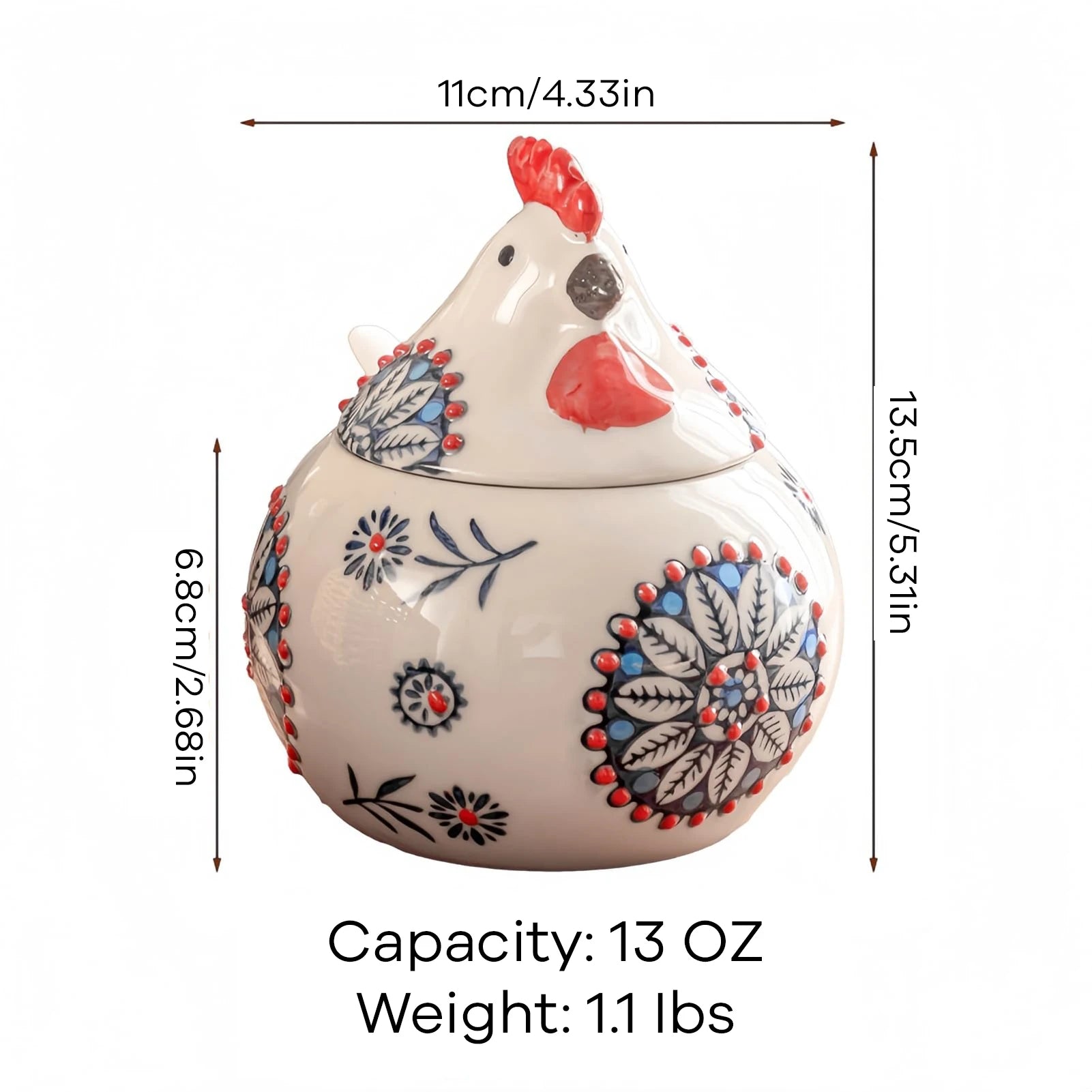 Ceramic Seasoning Storage Jar with Hen Shape