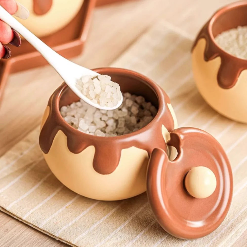 Ceramic Seasoning Jar (Cartoon Honey Jar design)