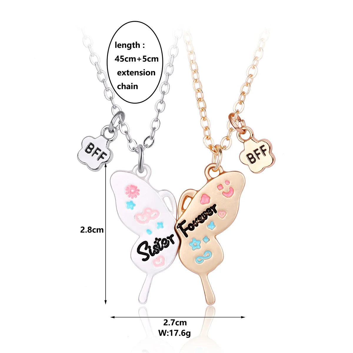 2Pcs Cute Cartoon Animal Magnetic Necklace