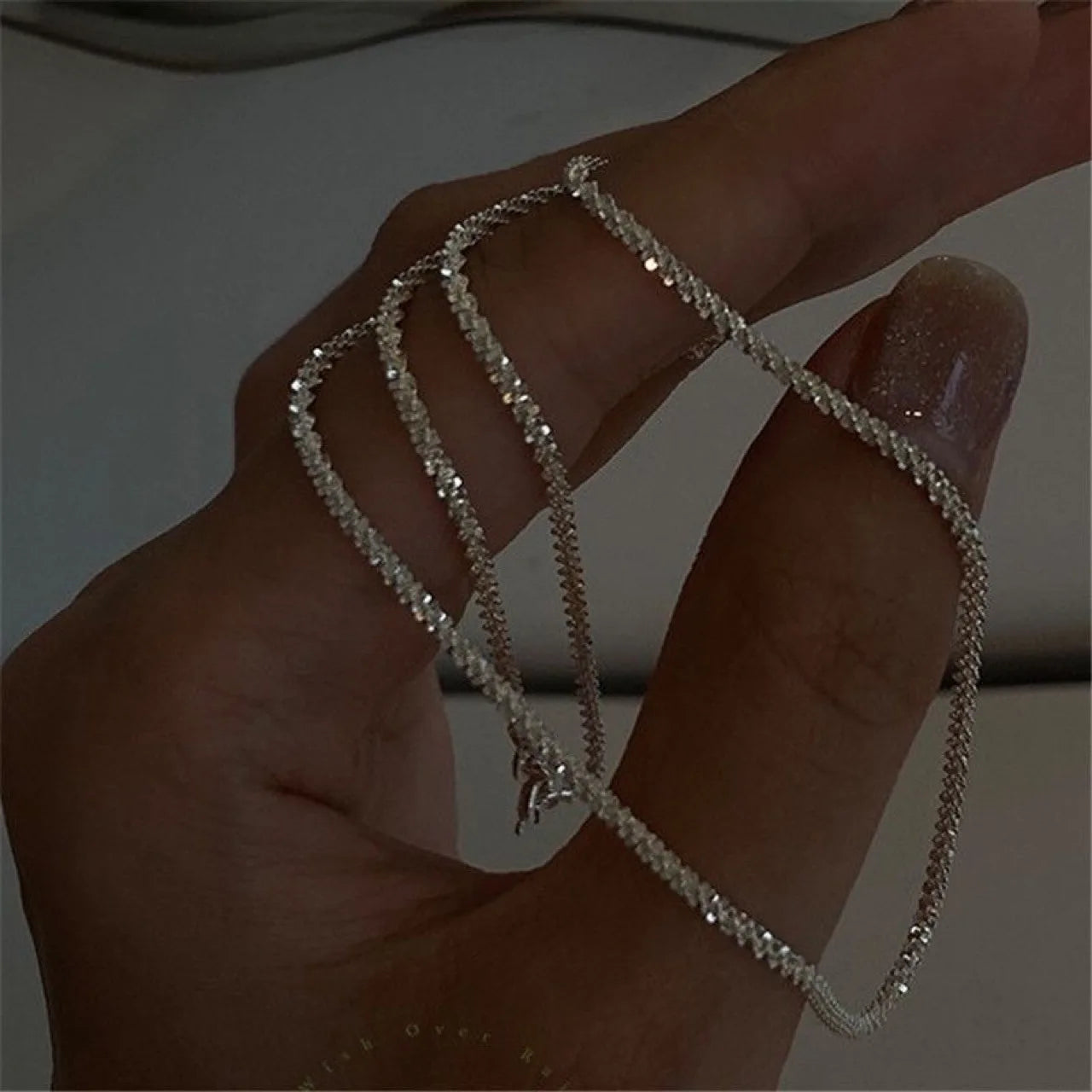 Set of Shiny Silver plated jewellery set with earrings & necklace