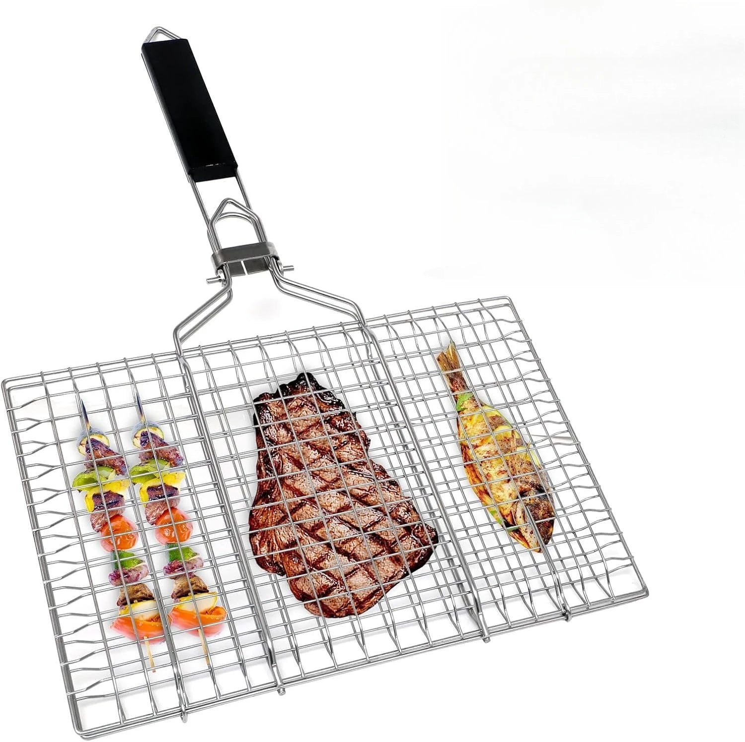 Folding Portable Outdoor Camping Stainless Steel BBQ Rack