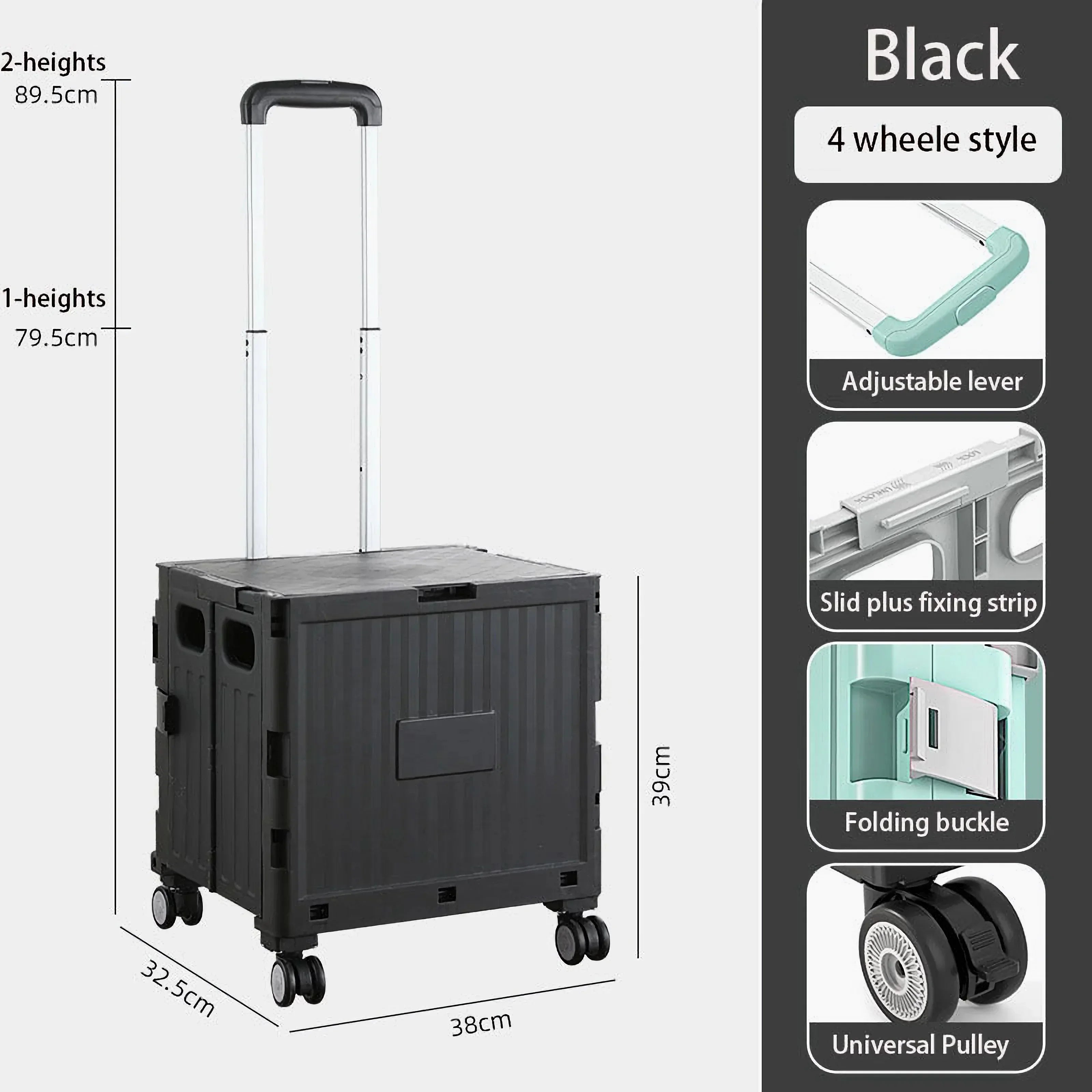 Collapsible Rolling Crate with Stair Climbing Wheel