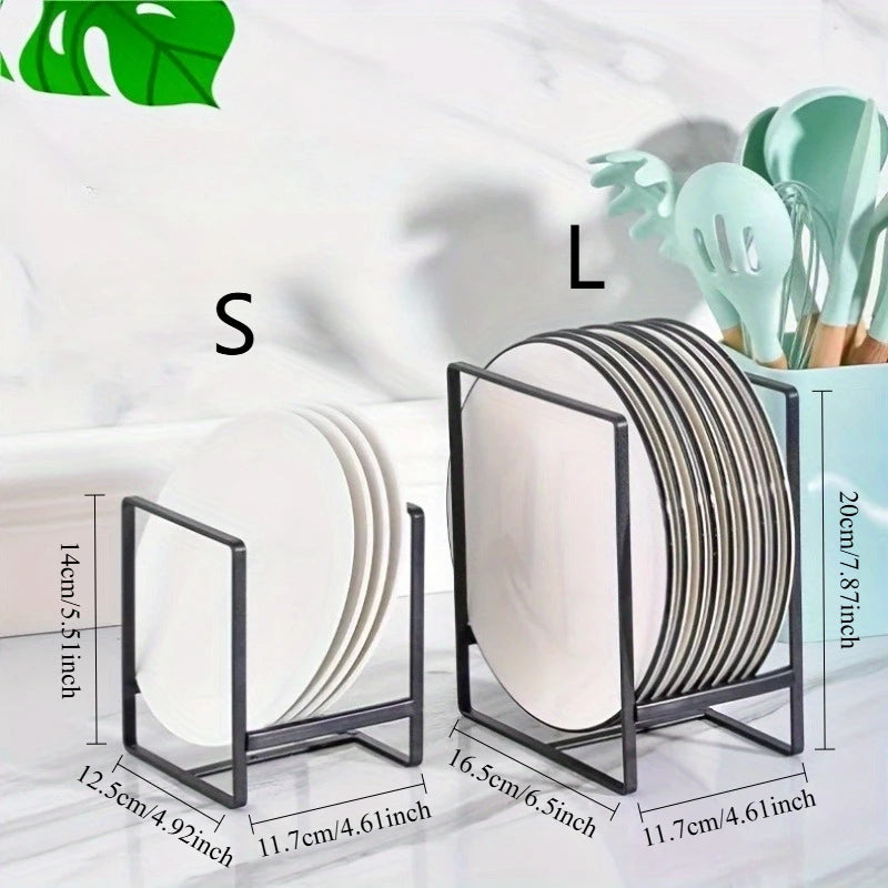 1pc Sleek Metal Dish Rack Set