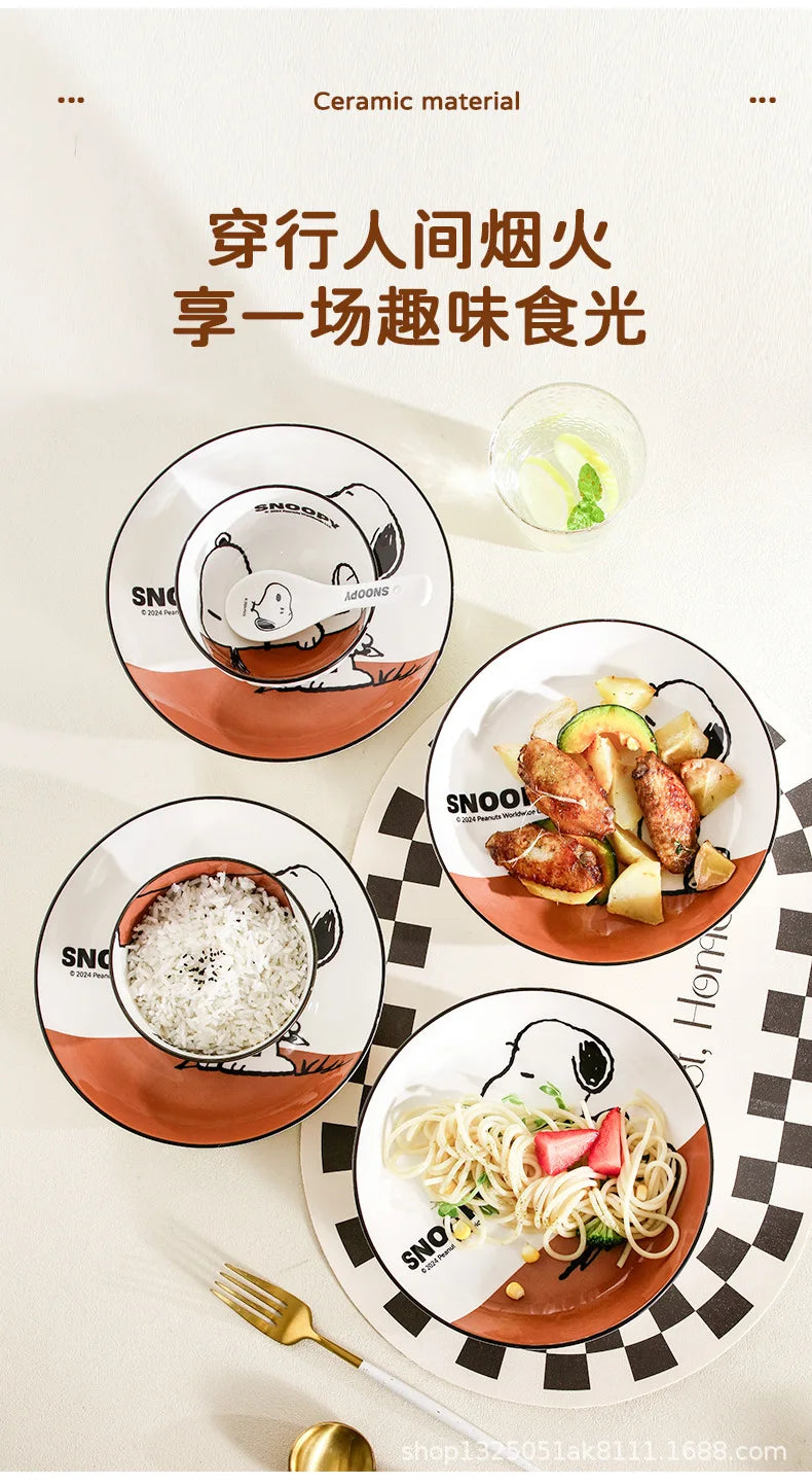 Snoopy Cute Series Couple High Aesthetic Dining Plate