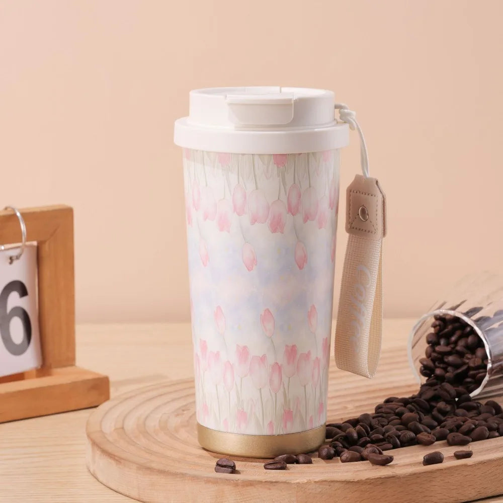 Flower Stainless Steel Insulated Cups 500ml