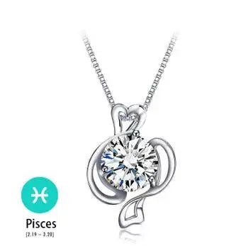 Crystal zodiac signs Pendant Necklace