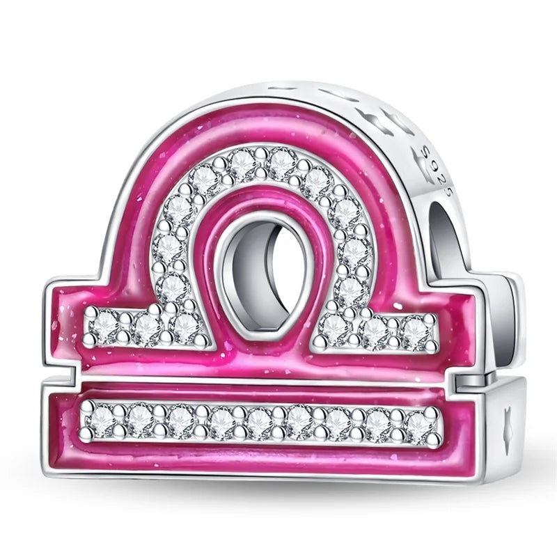 925 Sterling Silver June Birthstone Heart Beads & Sun And Moon Medal Pendant