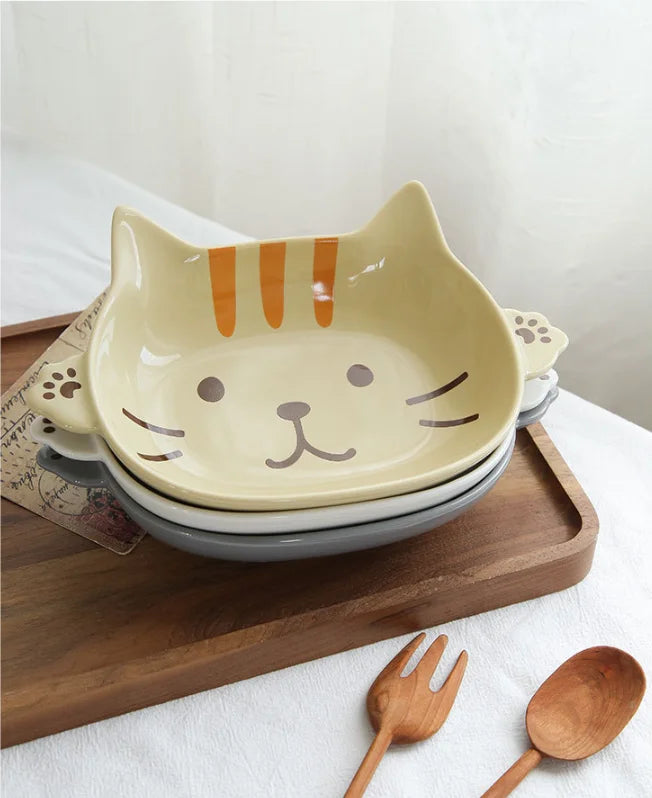 Japanese Cartoon Cat Ceramic Plate
