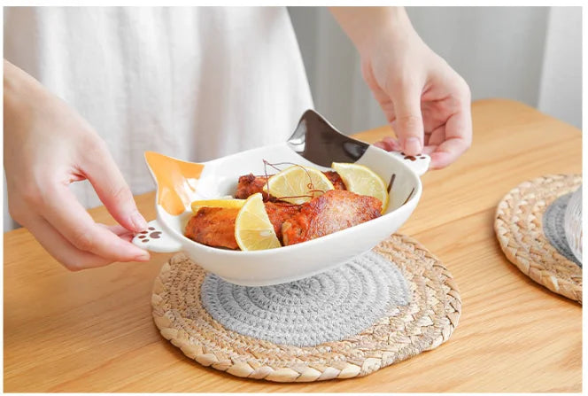 Japanese Cartoon Cat Ceramic Plate