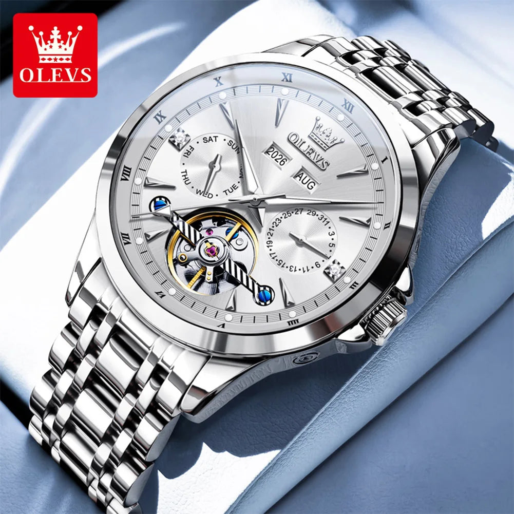 OLEVS 7091 Automatic Men's  Stainless Steel Waterproof Watch