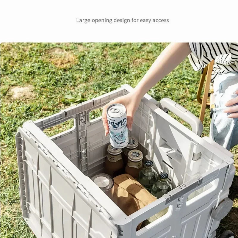 Collapsible Rolling Crate with Stair Climbing Wheel