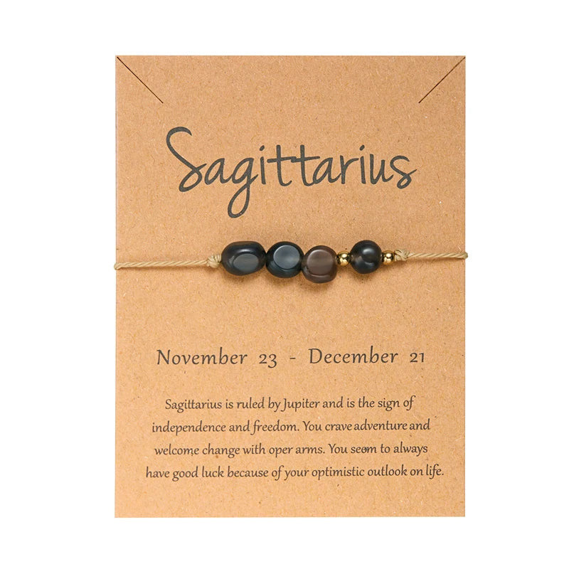 12 Constellation Natural Stone Beads Bracelet
