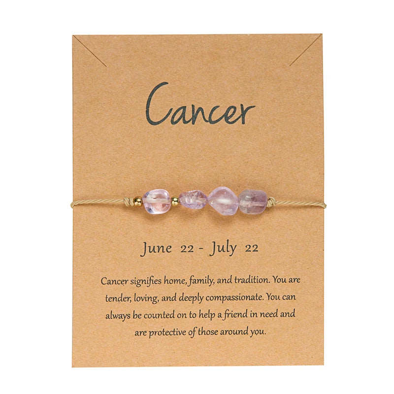 12 Constellation Natural Stone Beads Bracelet