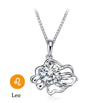 Crystal zodiac signs Pendant Necklace