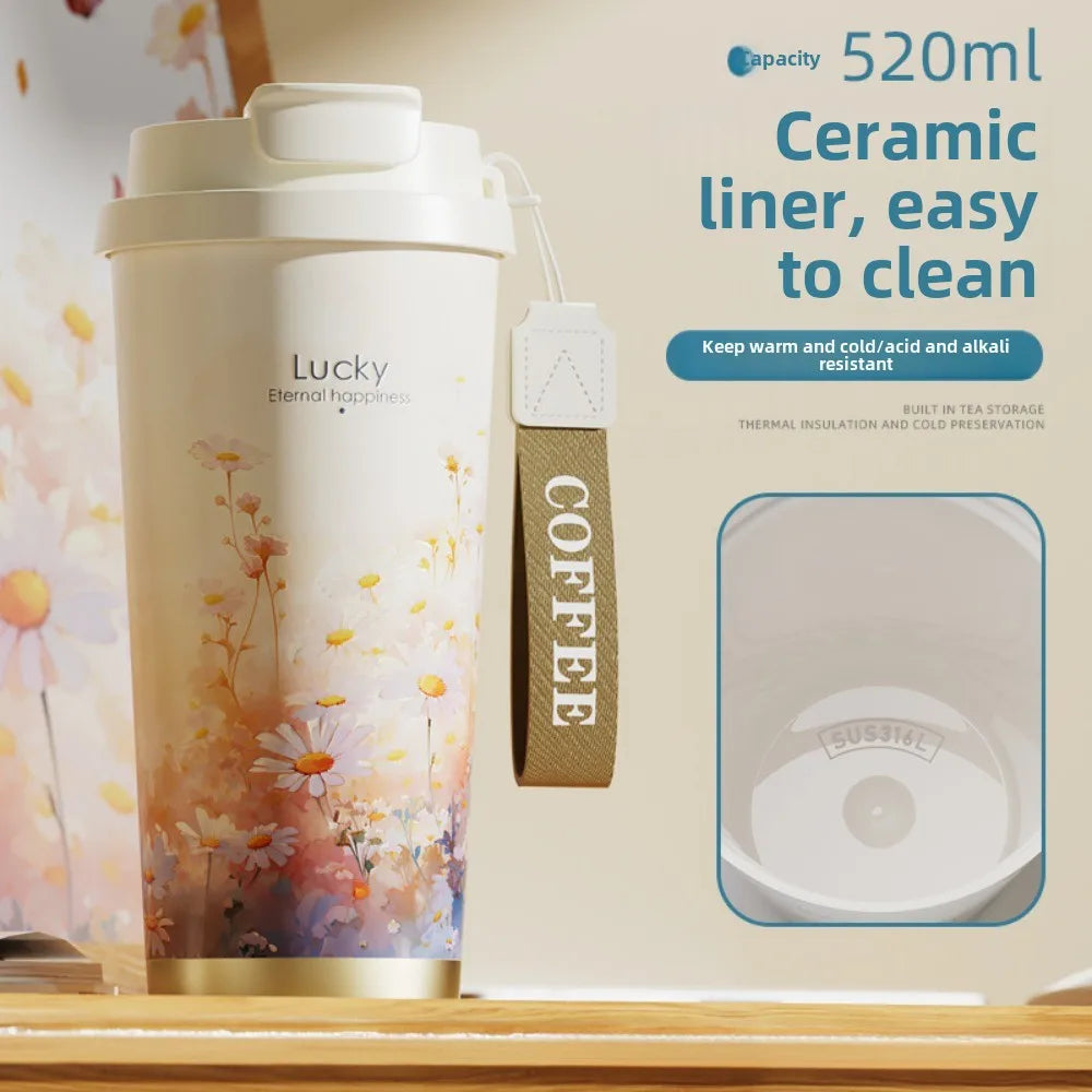 ceramic liner portable thermal insulation cup