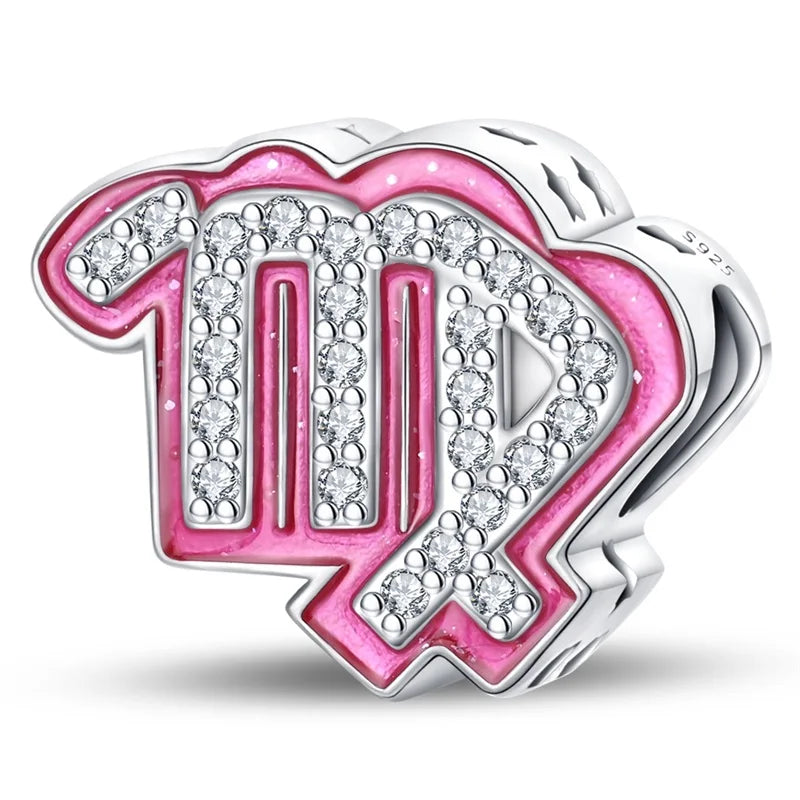 925 Sterling Silver June Birthstone Heart Beads & Sun And Moon Medal Pendant