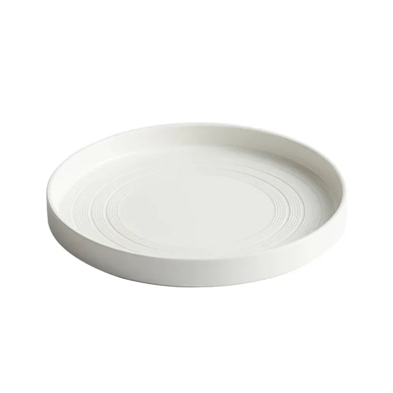 High end white ceramic steak brushed tableware