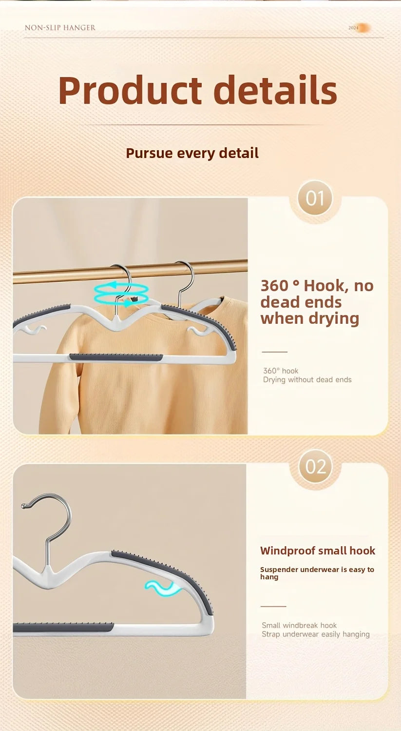 20pcs Space-Saving Plastic Hangers with Connectors