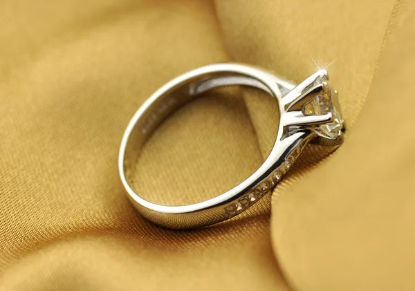 925 Sterling Silver simple 70ct diamond imitation diamond