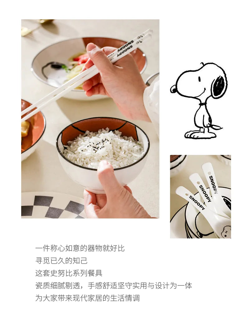 Snoopy Cute Series Couple High Aesthetic Dining Plate