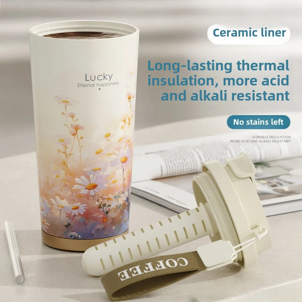 ceramic liner portable thermal insulation cup