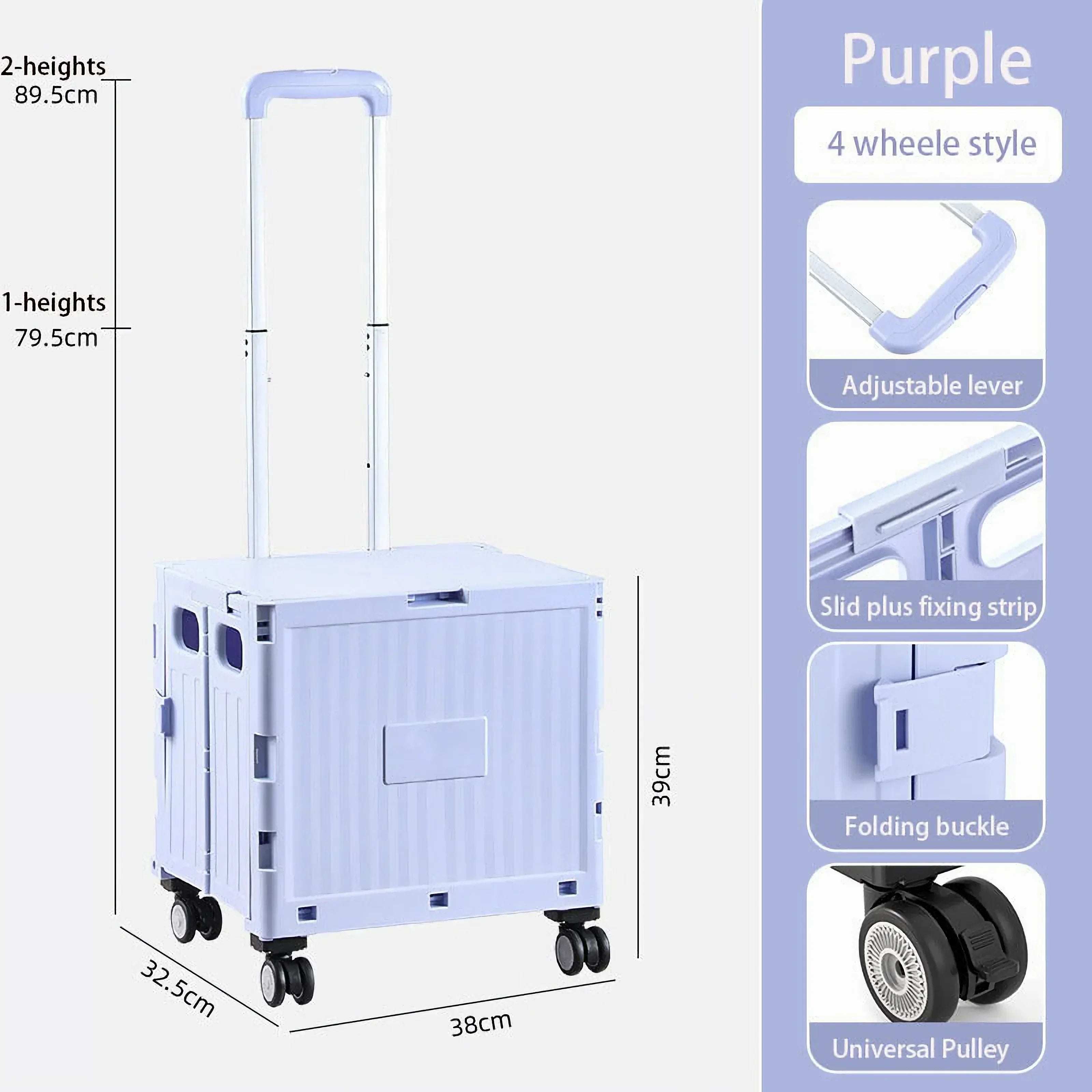 Collapsible Rolling Crate with Stair Climbing Wheel
