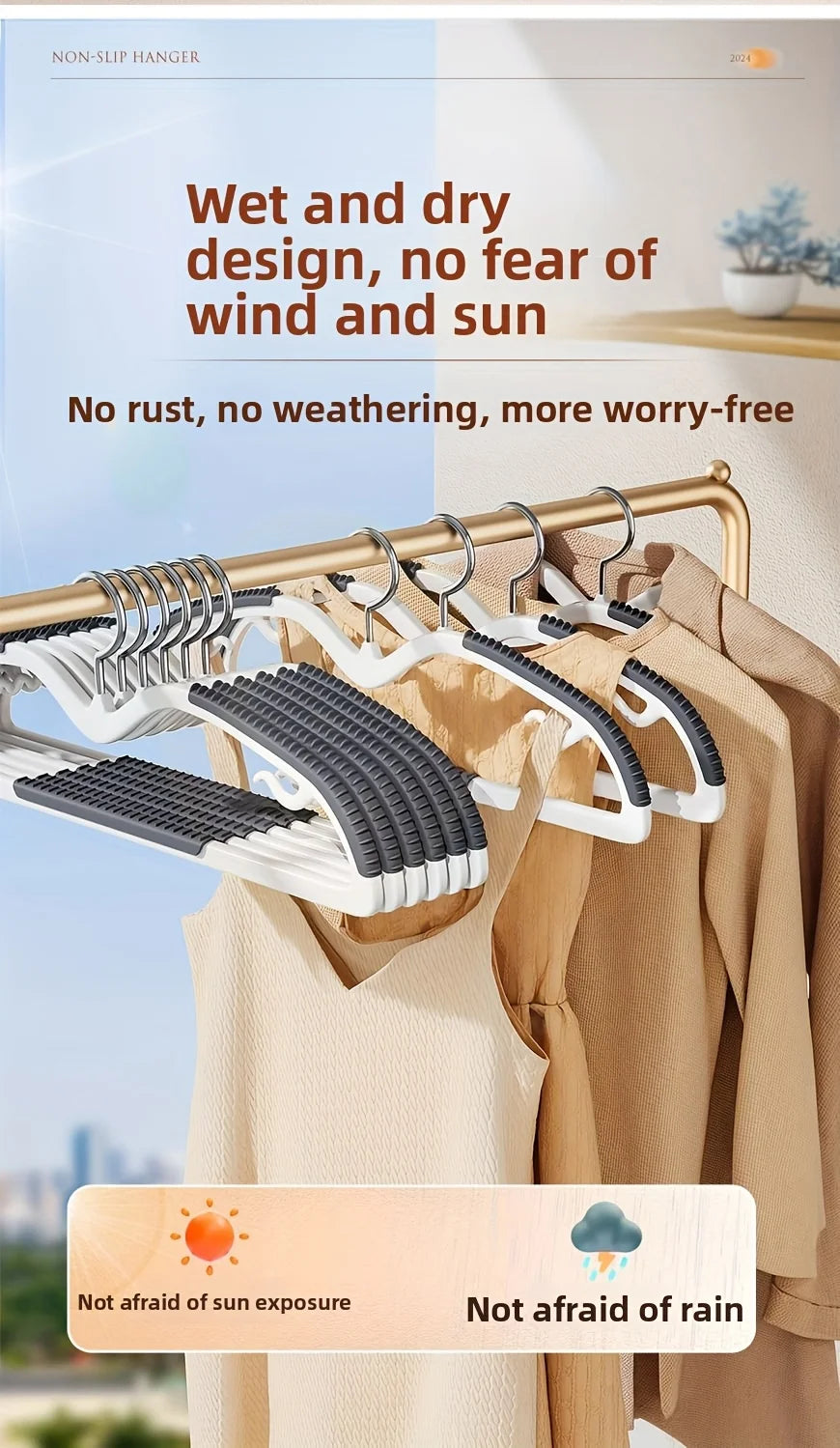 20pcs Space-Saving Plastic Hangers with Connectors