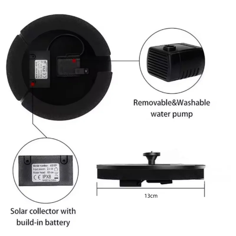 2025Solar Floating Water Fountain