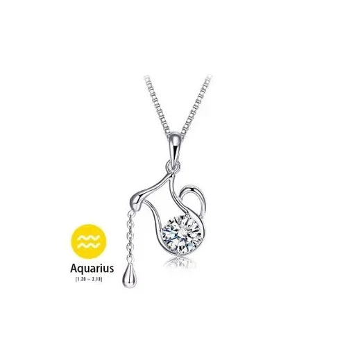 Crystal zodiac signs Pendant Necklace