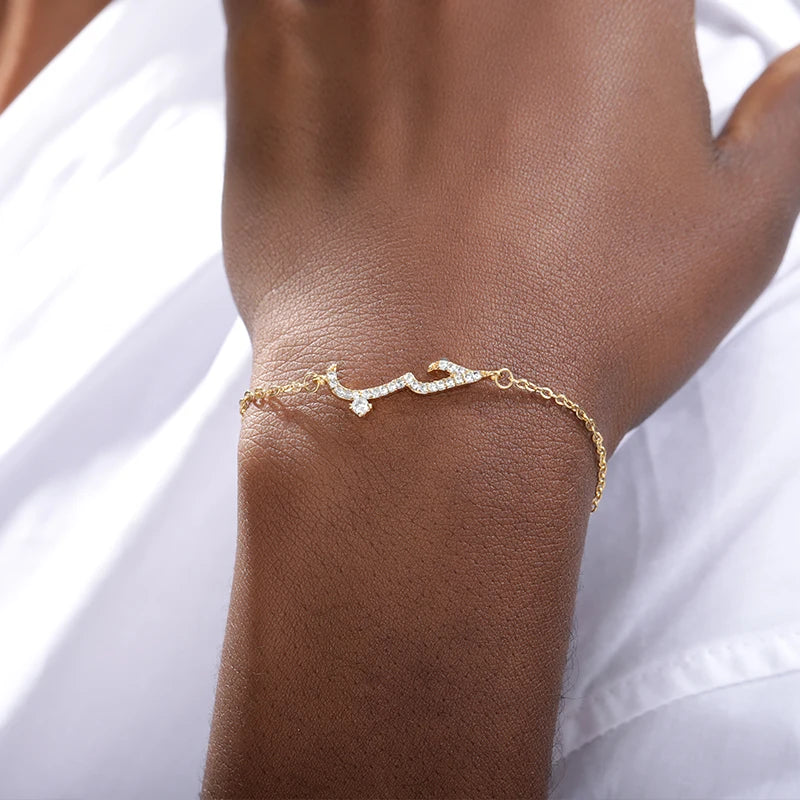 Cubic Zirconia Arabic Love Bracelet