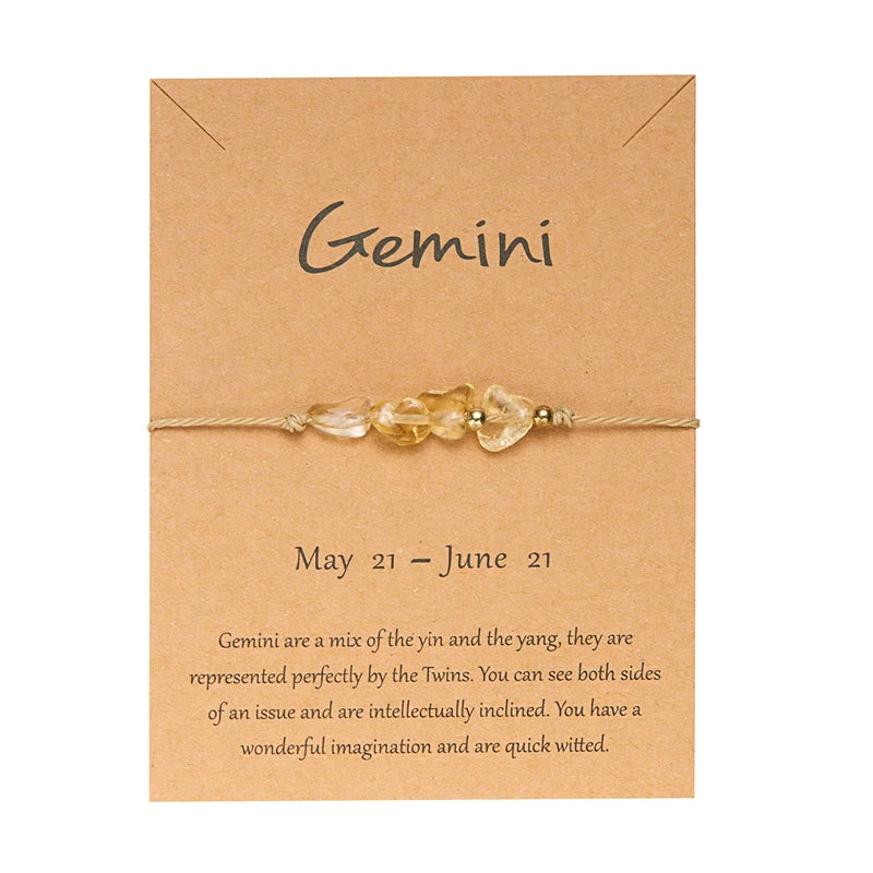 12 Constellation Natural Stone Beads Bracelet
